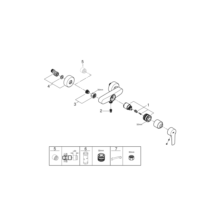 GROHE 322792432 - Douchemengkraan START DN 15 zwart