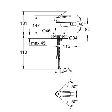 GROHE 32281002 - Mitigeur de bidet START S chromé brillant