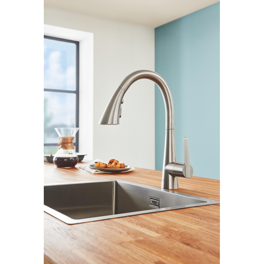 GROHE 32294DC2 - Mitigeur d'évier ZEDRA en acier inoxydable