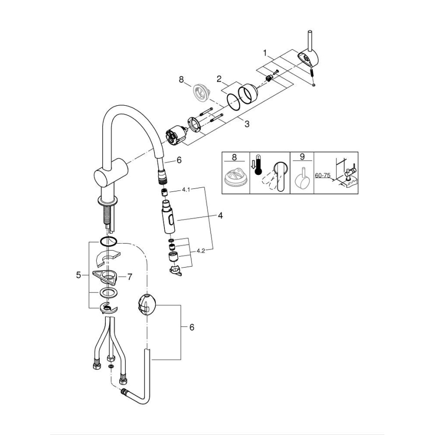 GROHE 32321002 - Keukenkraan A, glanzend chroom