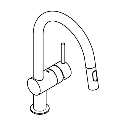 GROHE 32321GN2 - Mitigeur d'évier EUROCUBE, finition dorée