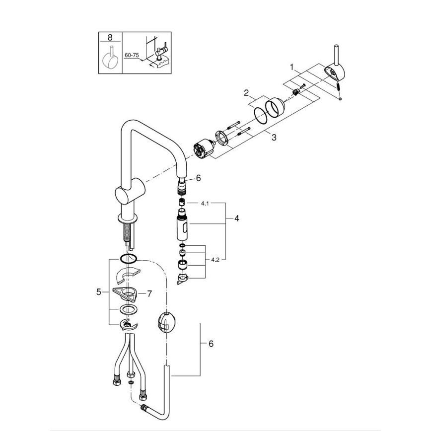 GROHE 32322002 - Keukenkraan A glanzend chroom