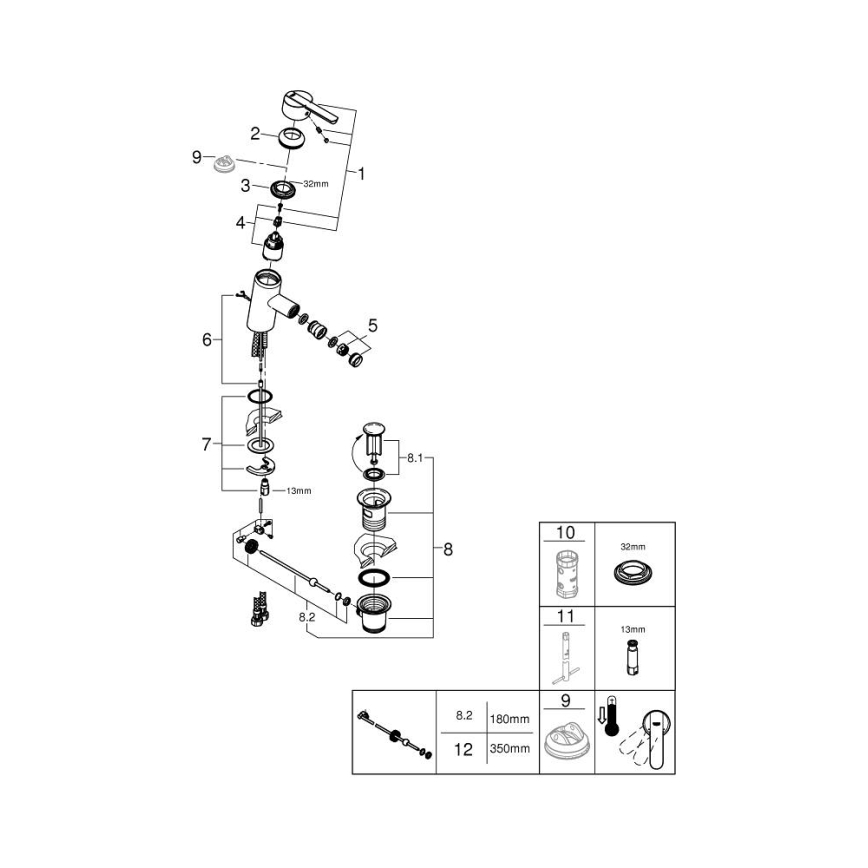 GROHE 32558000 - Bidetkraan FEEL DN 15 glanzend chroom