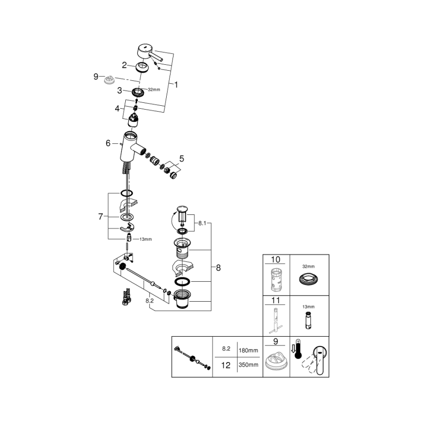 GROHE 32558000 - Mitigeur pour bidet FEEL DN 15, chrome brillant
