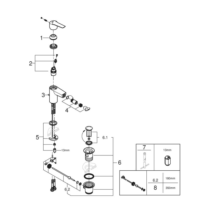 GROHE 32560002 - Mitigeur de bidet START, taille S, chromé brillant