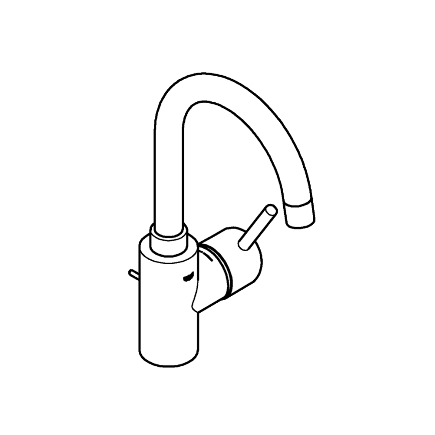 GROHE 32629002 - Wastafelmengkraan CONCETTO maat L glanzend chroom