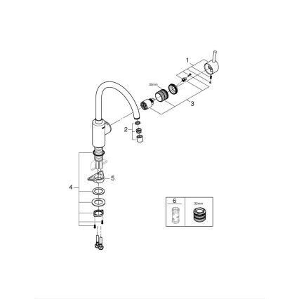 GROHE 32661003 - Keukenkraan CONCETTO glanzend chroom