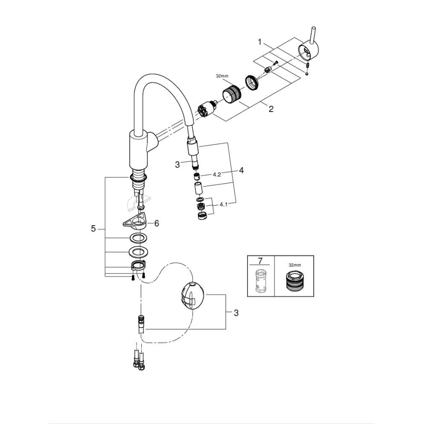 GROHE 32663003 - Keukenkraan CONCETTO 360 mm, glanzend chroom