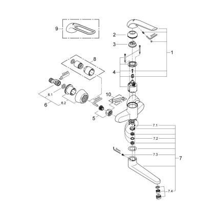 GROHE 32773000 - Mitigeur de lavabo EUROECO SPECIAL 257 mm, chrome brillant