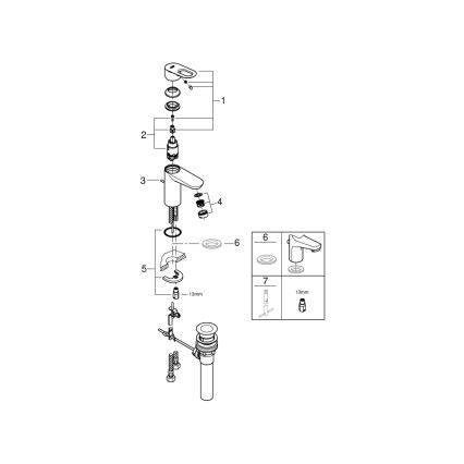 GROHE 32814000 - Wastafelkraan BAULOOP glanzend chroom
