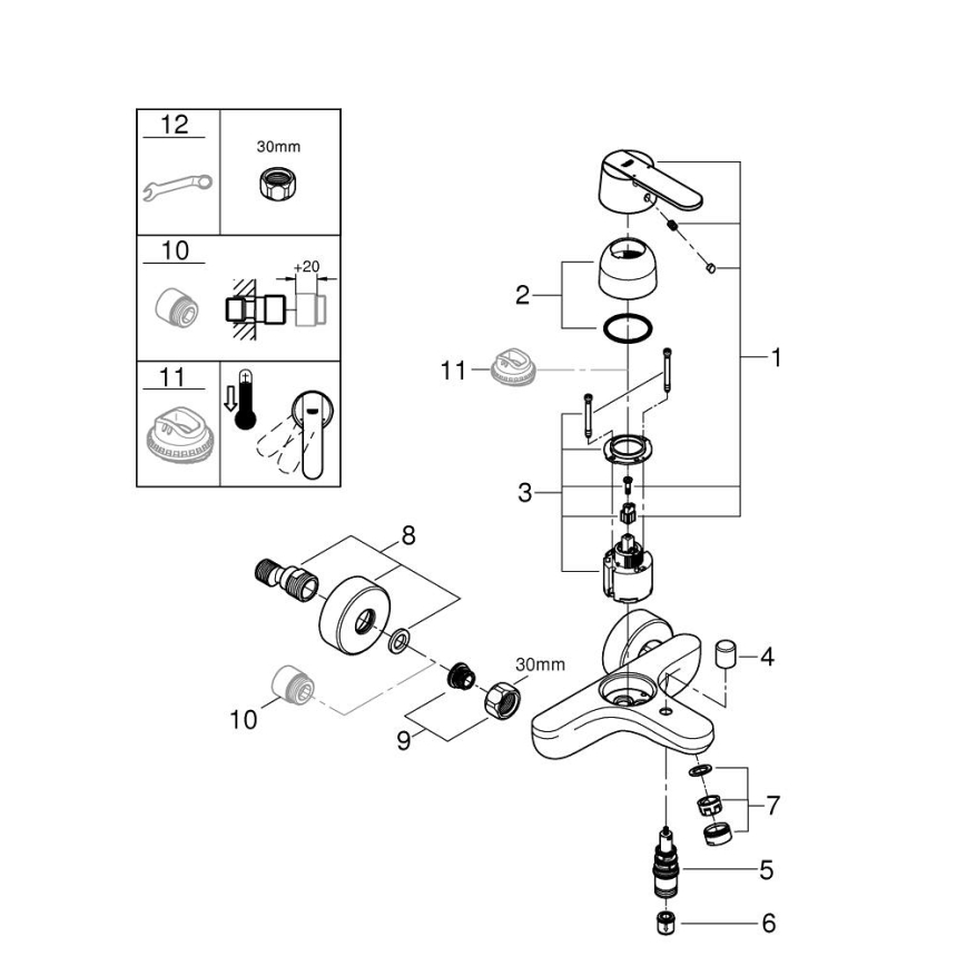 GROHE 32887000 - Badkraan GET DN 15 glanzend chroom