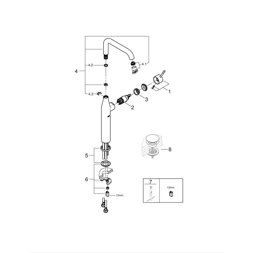 GROHE 32901DA1 - Wastafelkraan ESSENCE, brons