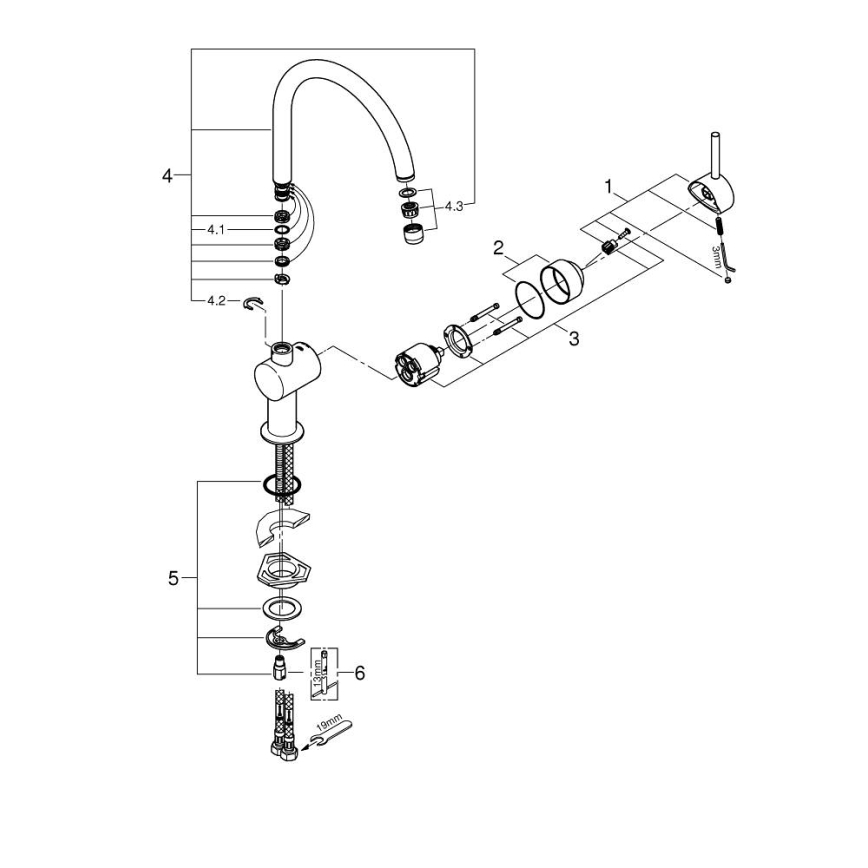GROHE 32917KS0 - Keukenkraan A DN 15 zwart