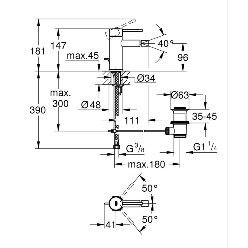 GROHE 32935001 - Bidetmengkraan ESSENCE DN 15 glanzend chroom