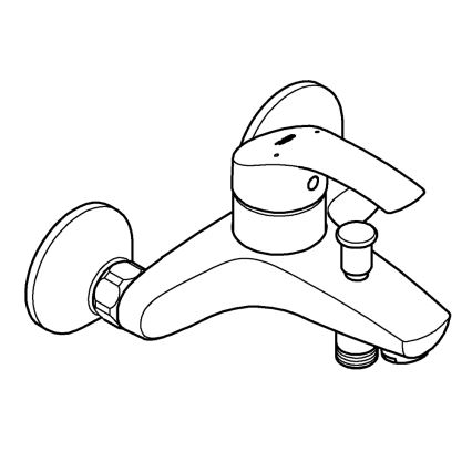 GROHE 33300002 - Mitigeur de baignoire EUROSMART DN 15, chrome brillant