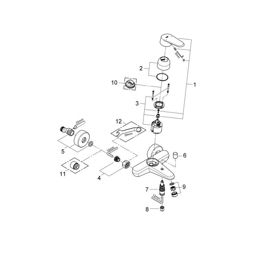 GROHE 33390002 - Mitigeur pour baignoire EURODISC COSMOPOLITAN DN 15 chrome brillant