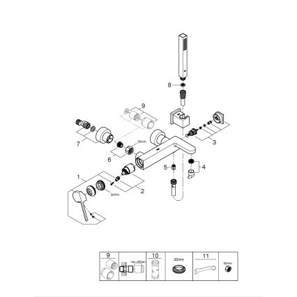 GROHE 33547003 - Mitigeur de baignoire PLUS chromé brillant