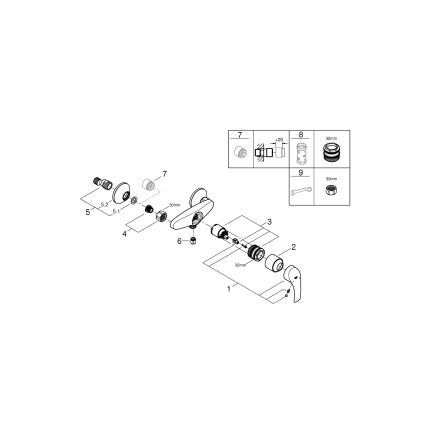 GROHE 33555002 - Mitigeur de douche EUROSMART DN 15, chrome brillant