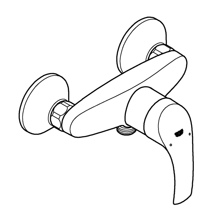 GROHE 33555002 - Mitigeur de douche EUROSMART DN 15, chrome brillant