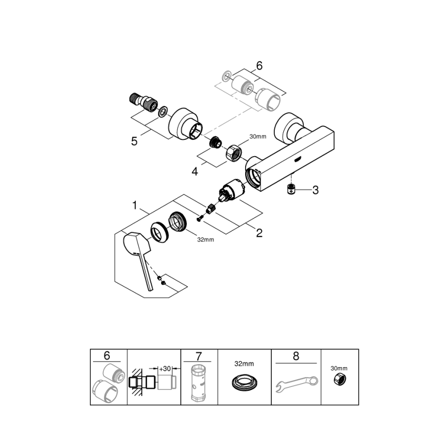 GROHE 33577003 - Douchekraan PLUS DN 15, hoogglans chroom