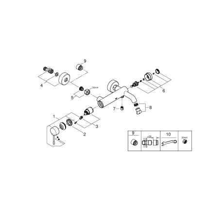 GROHE 33624DL1 - Badkraan ESSENCE 193 mm geborsteld koper