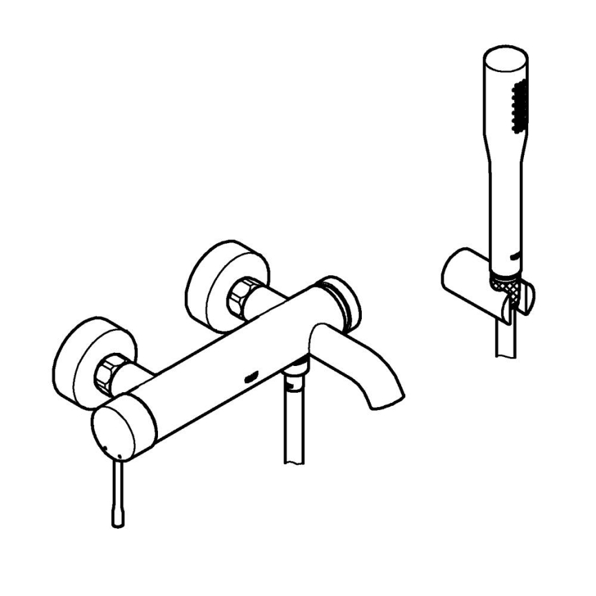 GROHE 33628001 - Badset met mengkraan ESSENCE DN 15, glanzend chroom