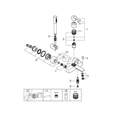GROHE 33850001 - Mitigeur de baignoire LINEARE DN 15 chromé brillant