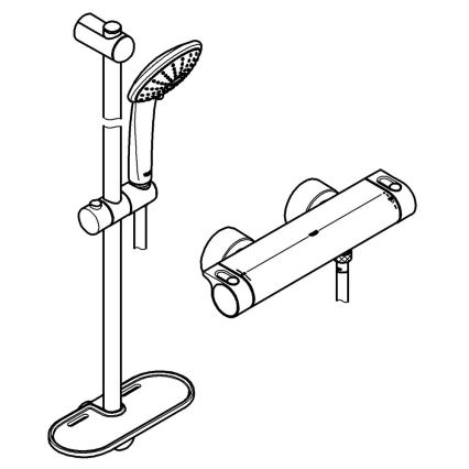GROHE 34195001 - Thermostatische kraan GROHTHERM 2000 met EUPHORIA 110 doucheset chroom