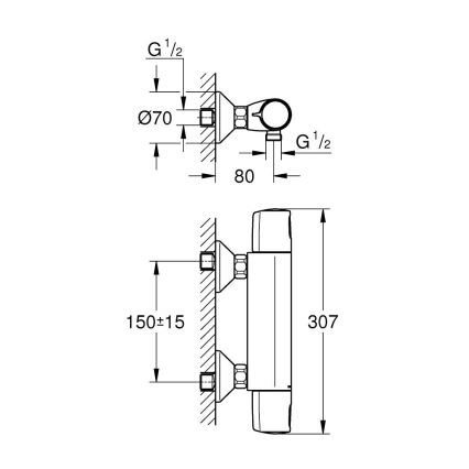GROHE 34229002 - Thermostatische douchemengkraan PRECISION TREND DN 15 chroom