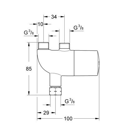 GROHE 34487000 - Protection thermostatique anti-brûlure GROHTHERM MICRO, finition chromée