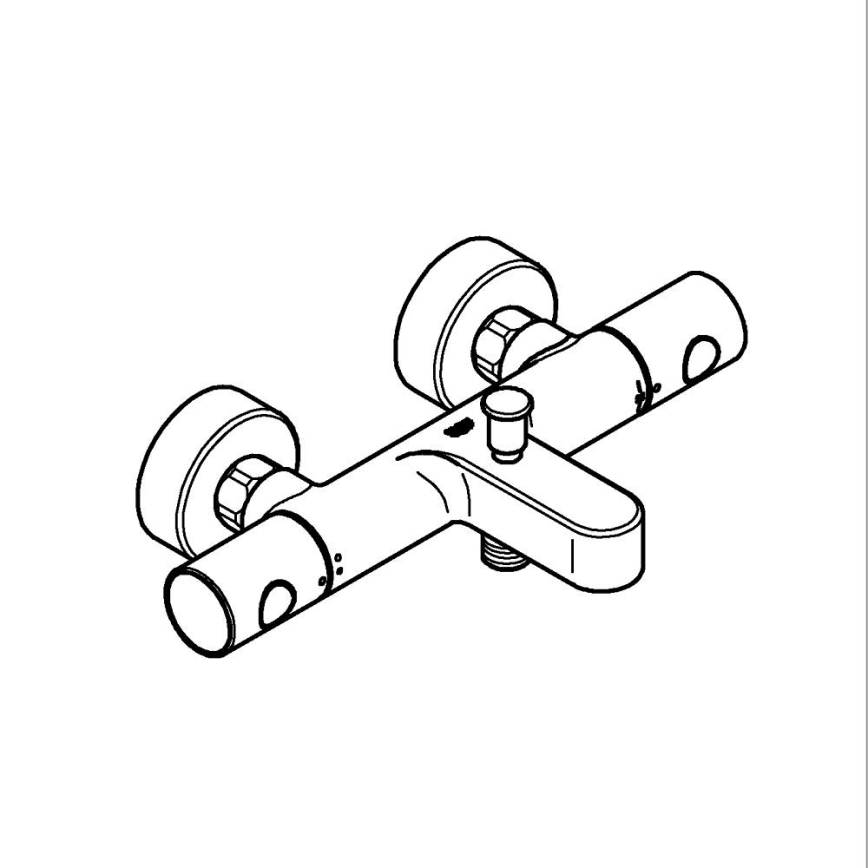 GROHE 34766000 - Mitigeur thermostatique pour baignoire GROHTHERM 800 COSMOPOLITAN DN 15, chrome