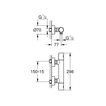 GROHE 34773000 - Thermostatische douchemengkraan PRECISION GET DN 15 glanzend chroom