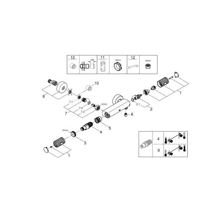 GROHE 34790000 - Mitigeur thermostatique de douche PRECISION FEEL DN 15 chromé