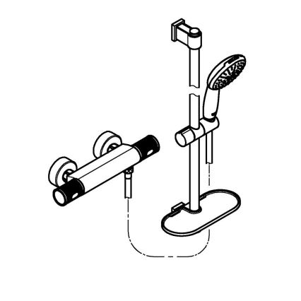 GROHE 34791001 - Thermostatische doucheset PRECISION FEEL 600 mm chroom
