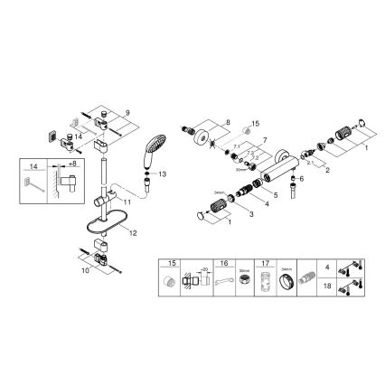 GROHE 34853001 - Thermostatische douchekraan PRECISION FEEL + doucheset 90 cm chroom