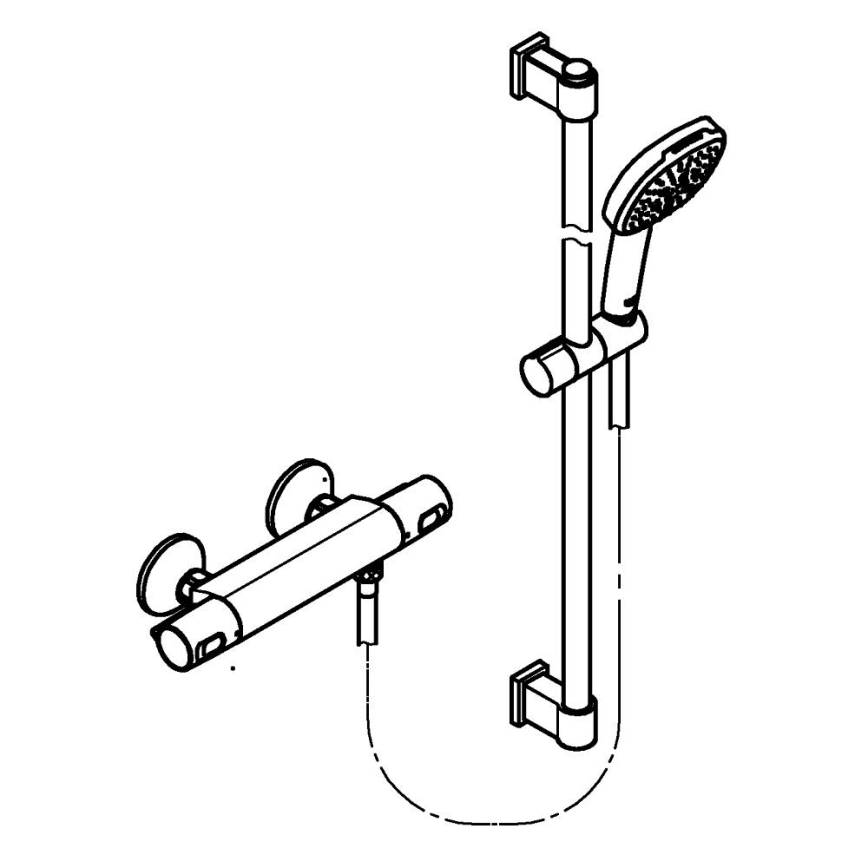 GROHE 34855003 - Mitigeur thermostatique pour douche PRECISION TREND 150 mm, finition chrome