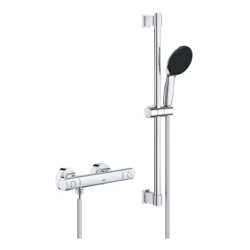 GROHE 34856000 - Ensemble de douche avec mitigeur thermostatique PRECISION GET 600 mm, chrome brillant