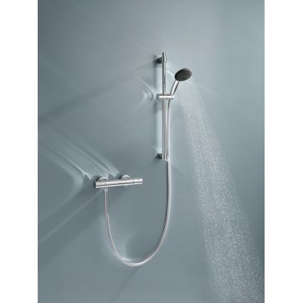 GROHE 34856000 - Ensemble de douche avec mitigeur thermostatique PRECISION GET 600 mm, chrome brillant