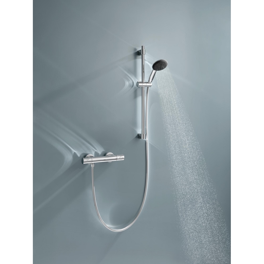 GROHE 34856000 - Ensemble de douche avec mitigeur thermostatique PRECISION GET 600 mm, chrome brillant