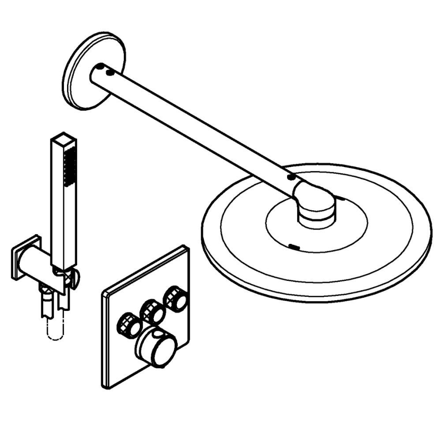 GROHE 34875000 - Système de douche PRECISION SMARTCONTROL 310 mm, chrome brillant