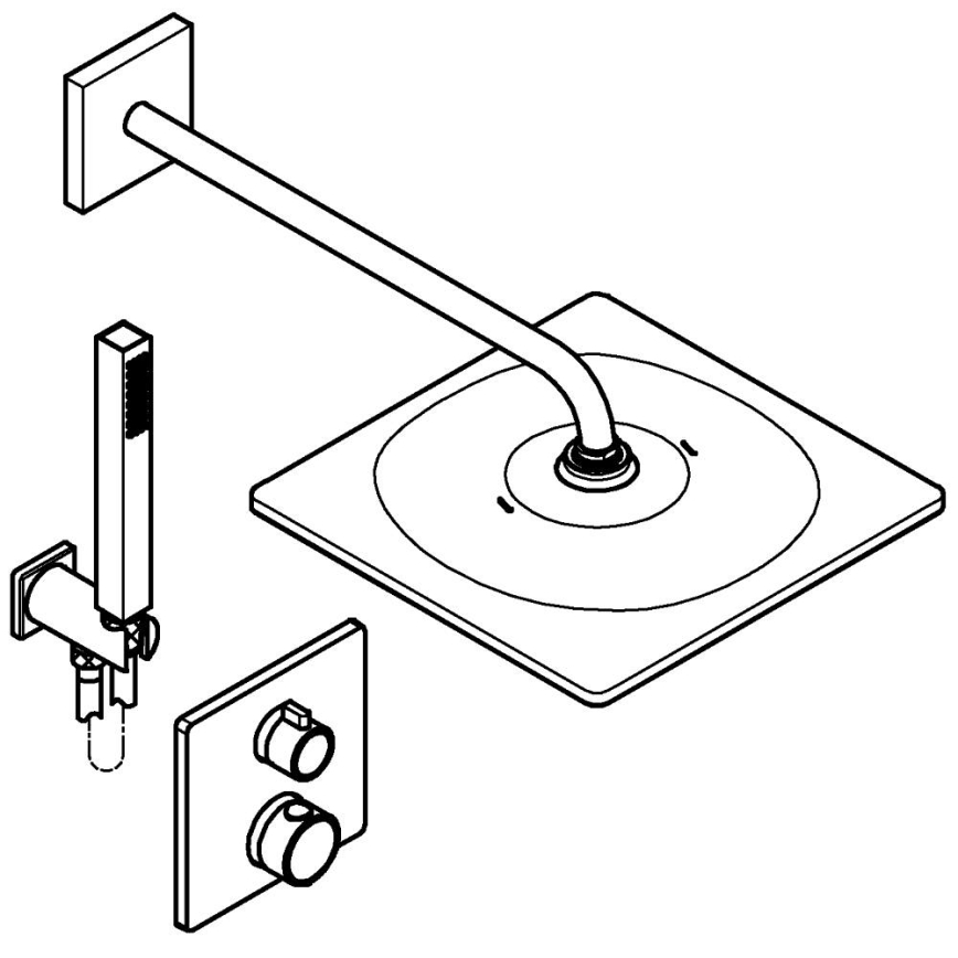 GROHE 34881000 - Inbouwdouchesysteem PRECISION 310 × 310 mm glanzend chroom