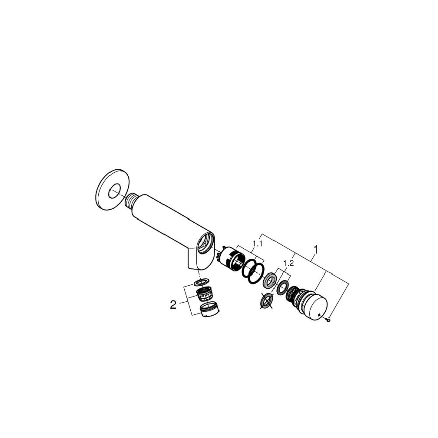 GROHE 36266000 - Vanne murale auto-fermante EUROECO COSMOPOLITAN T DN 15 chrome