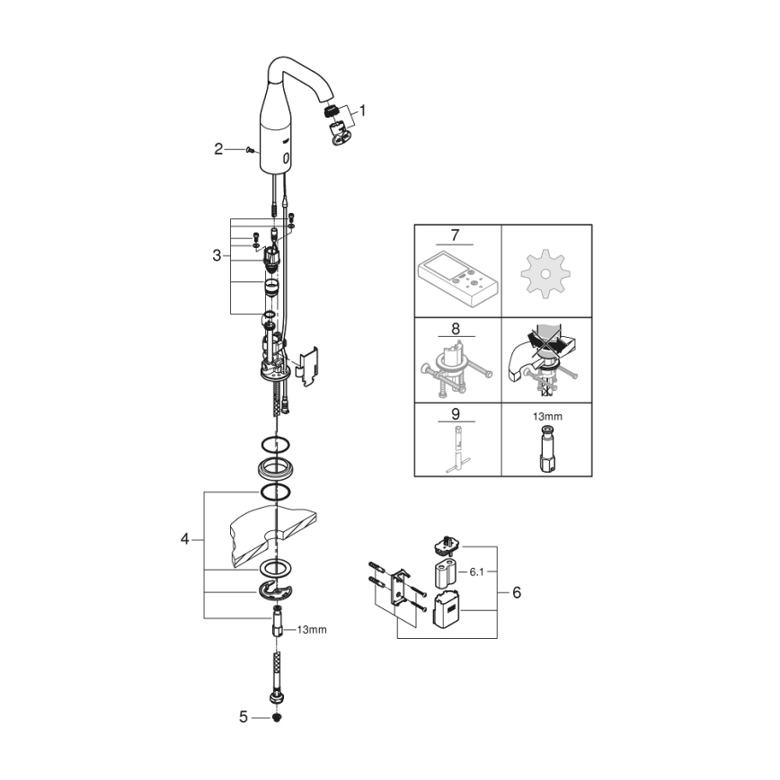 GROHE 36446000 - Infrarood-elektronische mengkraan ESSENCE E glanzend chroom