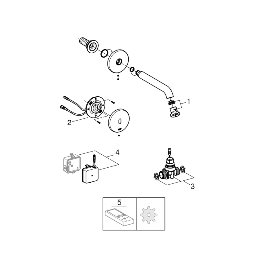 GROHE 36447000 - Robinet électronique infrarouge ESSENCE E 182 mm chromé brillant