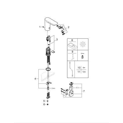GROHE 36452000 - Infrarood elektronische wastafelkraan BAU COSMOPOLITAN E chroom