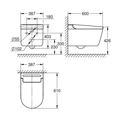 GROHE 36507SH0 - Toilette lavante SENSIA 600 × 387 × 403 mm céramique blanche