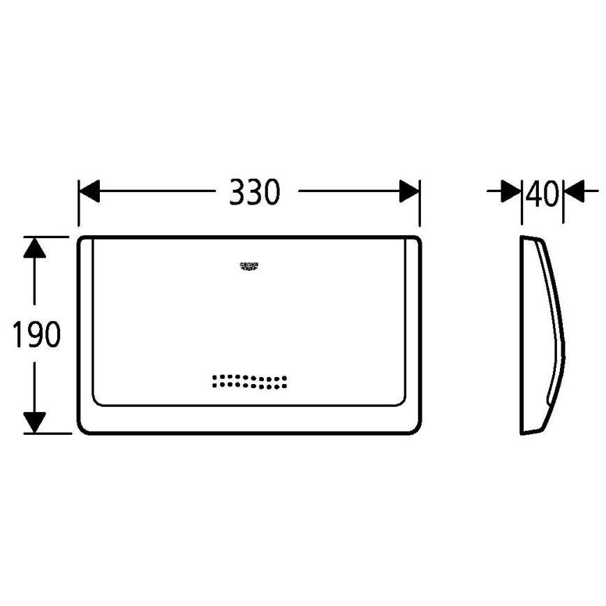 GROHE 37053SH0 - Bedieningsplaat CLASSIC 330 × 190 mm wit