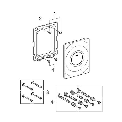 GROHE 37063000 - Plaque de déclenchement SURF 156 × 197 mm chrome brillant