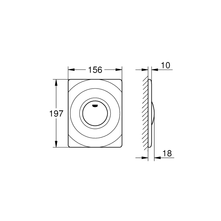GROHE 37063SH0 - Bedieningsplaat SURF 156 × 197 mm wit