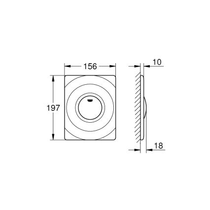 GROHE 37063SH0 - Plaque de commande SURF 156 × 197 mm blanche